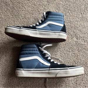 Vans Sk8-Hi Black and Navy High-Top Sneakers - 8.5 men’s, 10 women’s
